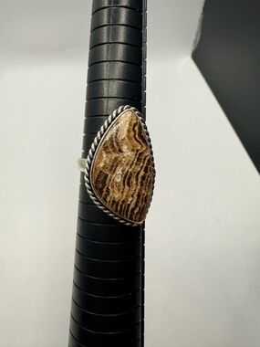 Handmade Sterling Silver Aragonite Ring Size 9